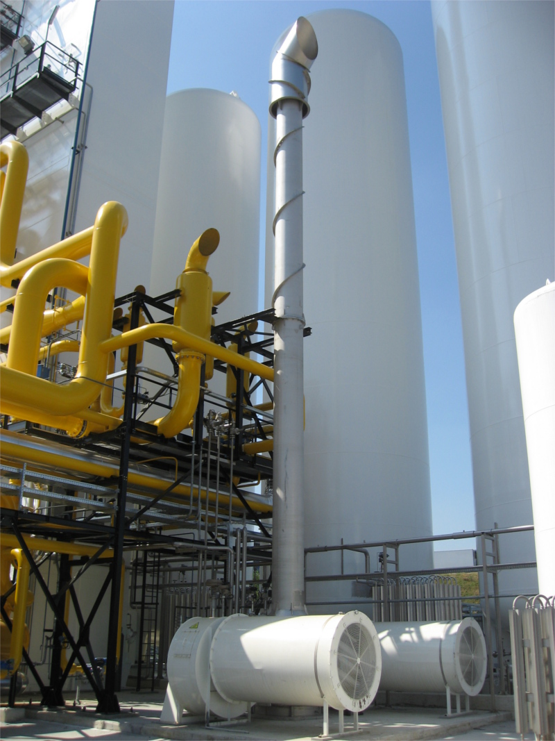 Drain vaporizers for air separation plants