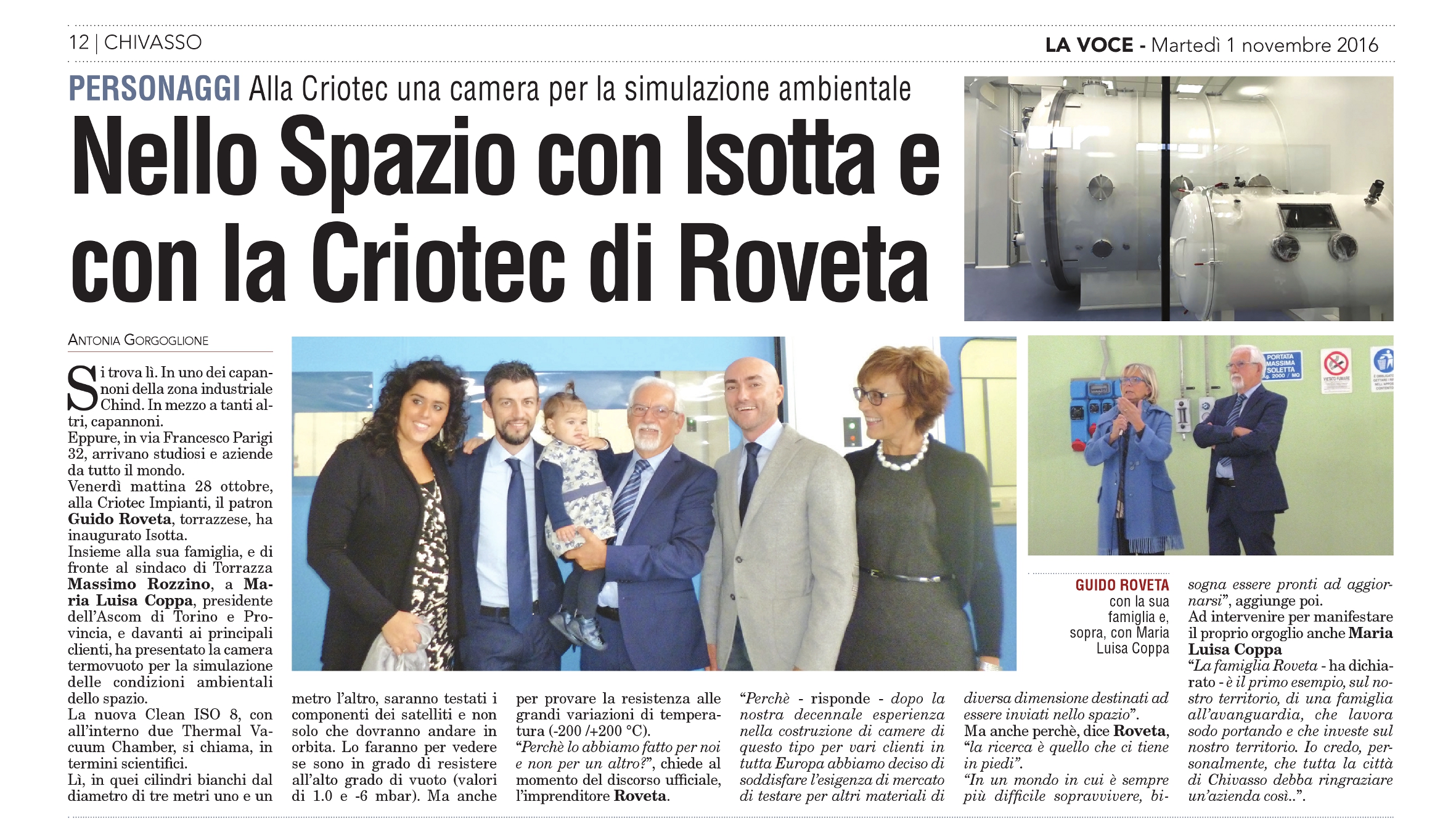 Inaugurazione Isotta presso Criotec